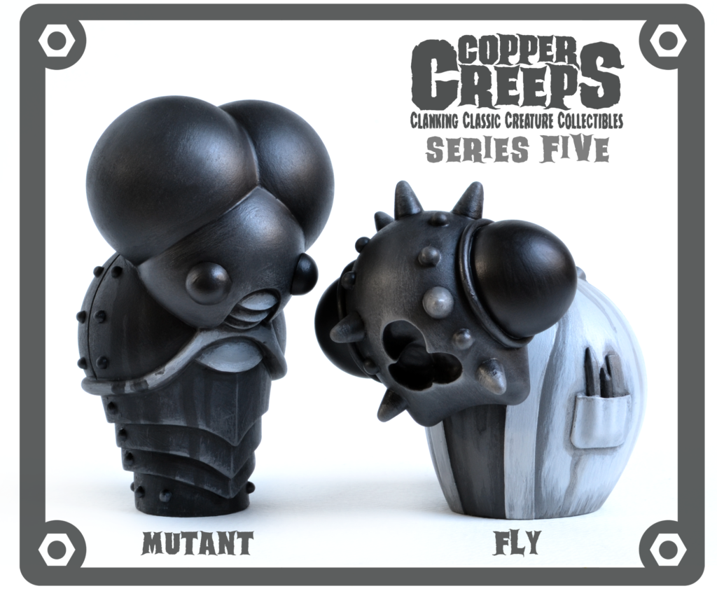 Series 5 Copper Creeps Mono Edition. Resin  robot monster figures.The Mutant and the Fly. By Doktor A. Bruce Whsitlcraft.